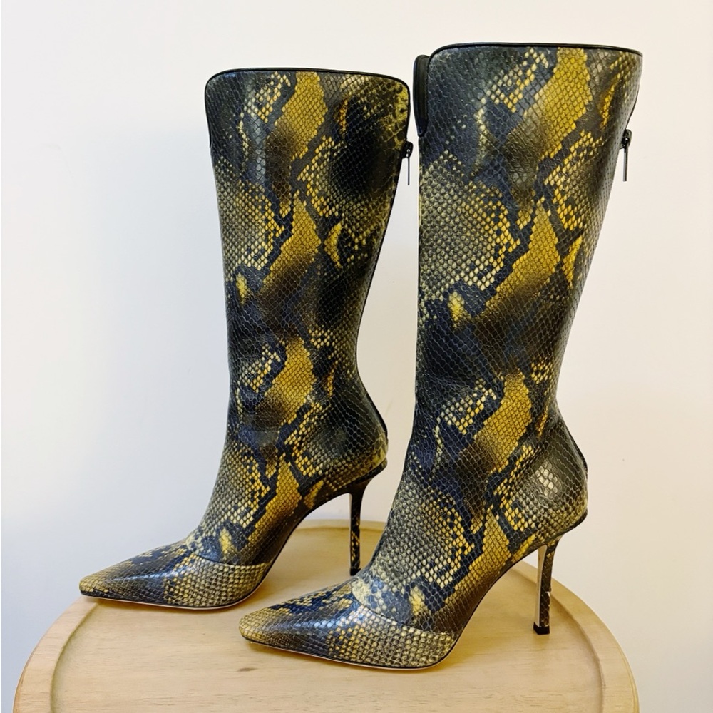 Jimmy Choo Python Printed Leather Knee High Boot - image 7